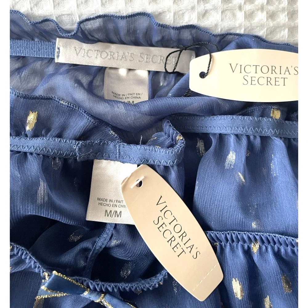 NWT Vtg Y2K Victorias Secret Sz Medium Lingerie Babydoll Bikini Set Top Panties